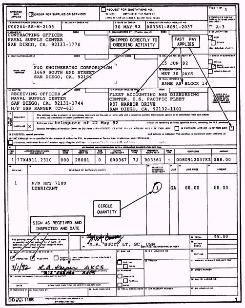 Order For Supplies And Services DD Form 1155 Order For Supplies And Services DD Form 1155